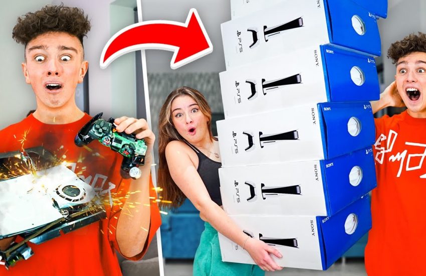 Destroying Morgz PS4 & Buying Him 100 New PS5’s… ($50,000) - Morgz Challenge
